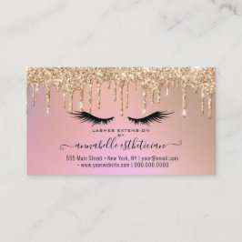 Glitter Gold Eyelash Extension Appointine Visitekaartje