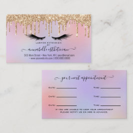 Glitter Gold Eyelash Extension Appointine Visitekaartje