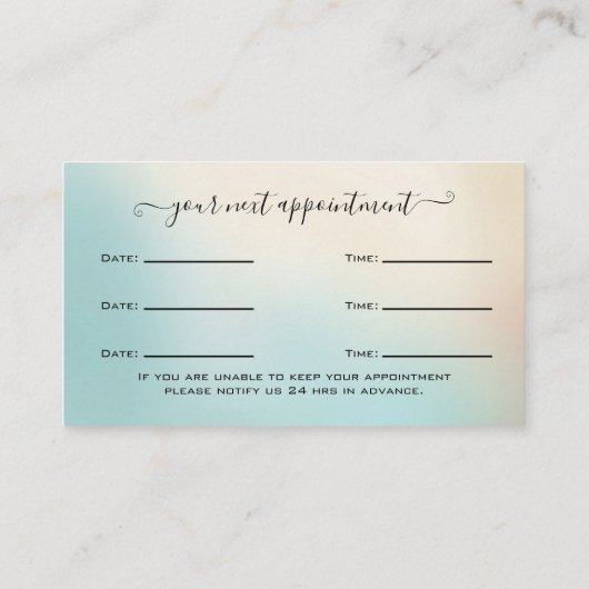 Glitter Gold Eyelash Extension Appointment Visitekaartje (Achterkant)