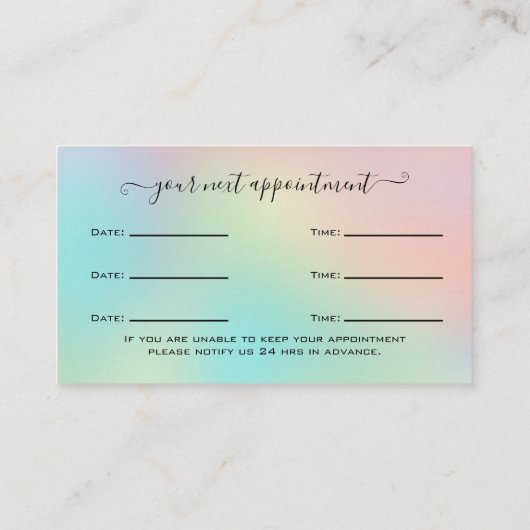 Glitter Gold Eyelash Extension Appointment Visitekaartje (Achterkant)