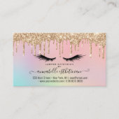 Glitter Gold Eyelash Extension Appointment Visitekaartje (Voorkant)