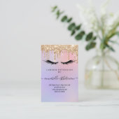 Glitter Gold Eyelash Extension Client Record Busi Visitekaartje (Staand voorkant)