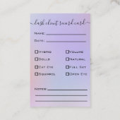 Glitter Gold Eyelash Extension Client Record Busi Visitekaartje (Achterkant)