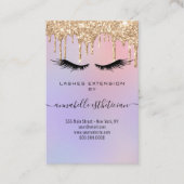 Glitter Gold Eyelash Extension Client Record Busi Visitekaartje (Voorkant)