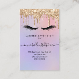 Glitter Gold Eyelash Extension Client Record Busi Visitekaartje