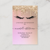 Glitter Gold Eyelash Extension Client Record Busi Visitekaartje (Voorkant)