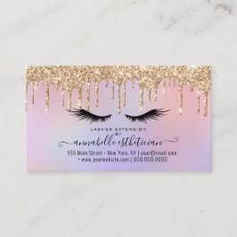 Glitter Gold Eyelash Extension Loyalty Business Visitekaartje