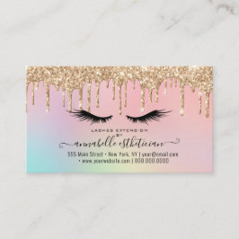 Glitter Gold Eyelash Extension Loyalty Visitekaartje