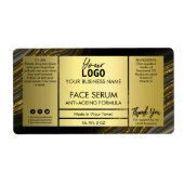 Glitter Gold Face Hair Serum Label (Voorkant)