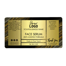 Glitter Gold Face Hair Serum Label