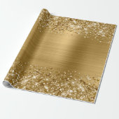 Glitter Gold Faux-Folie Cadeaupapier (Uitgerold)