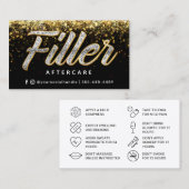 Glitter Gold Filler Aftercare Card Visitekaartje (Voorkant / Achterkant)