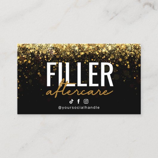 Glitter Gold Filler-nazorgkaart Visitekaartje (Voorkant)