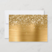 Glitter Gold Foil Elegant Calligraphy Wedding RSVP Kaartje (Achterkant)