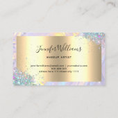 Glitter Gold Foil Modern Paarse Holographic Visitekaartje (Achterkant)