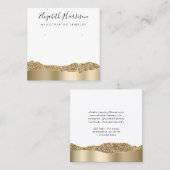 Glitter Gold Foil Square Vierkante Visitekaartje (Voorkant / Achterkant)