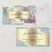 Glitter Gold Foil Waterverf holografisch Visitekaartje (Voorkant / Achterkant)