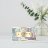 Glitter Gold Foil Waterverf holografisch Visitekaartje (Staand voorkant)