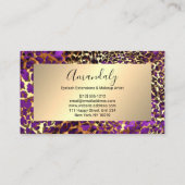 Glitter Gold Frame Animal Skin Leopard Luxury Visitekaartje (Achterkant)