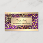 Glitter Gold Frame Animal Skin Leopard Luxury Visitekaartje (Voorkant)