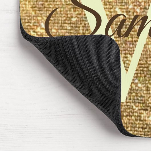 Glitter Gold Frost Monogrammed Muismat (Hoek)