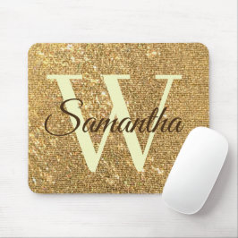 Glitter Gold Frost Monogrammed Muismat