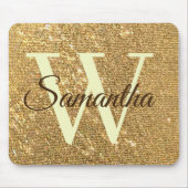 Glitter Gold Frost Monogrammed Muismat (Voorkant)