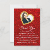 Glitter Gold Funeral Photo Sympathie Hartelijk dan Bedankkaart (Voorkant)