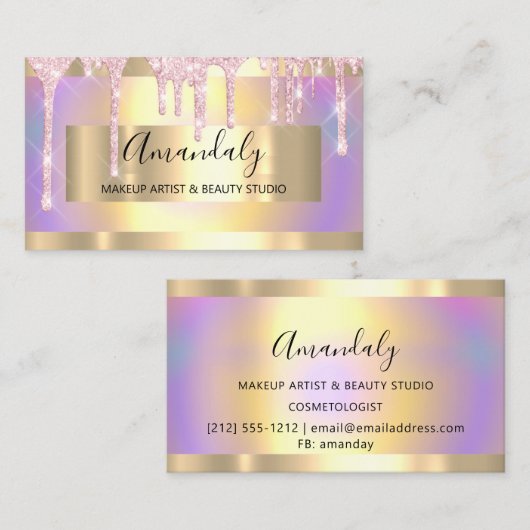 Glitter Gold-gefrituurde harde schijf Visitekaartje (Voorkant / Achterkant)