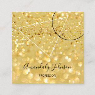 Glitter Gold Geometry - Aangepaste Logo Vierkante Visitekaartje