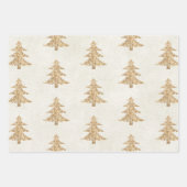 Glitter Gold Glam kerstbomen Inpakpapier Vel (Voorkant 3)