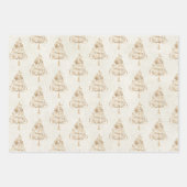 Glitter Gold Glam kerstbomen Inpakpapier Vel (Voorkant)