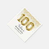 glitter gold , gouden glans 100e verjaardag servet (Hoek)