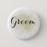 Glitter Gold Groom Button<br><div class="desc">Viel de Bride-to-be met deze Bridal knoopbadges. Deze zijn perfect voor vrijgezellenfeesten,  feestjes,  evenementen,  enz.</div>