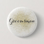 Glitter Gold Groomsman-Button Ronde Button 5,7 Cm (Voorkant)