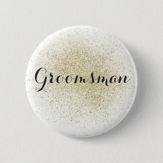 Glitter Gold Groomsman-Button Ronde Button 5,7 Cm (Voorkant)