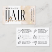 Glitter Gold Hair Aftercare Instruction Card Visitekaartje (Voorkant / Achterkant)