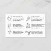 Glitter Gold Hair Aftercare Instruction Card Visitekaartje (Achterkant)