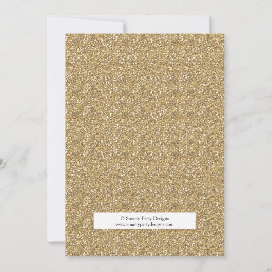 Glitter Gold Heart Arrow Baby shower Uitnodiging (Achterkant)