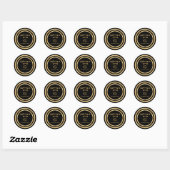 Glitter Gold Hebrew Gepersonaliseerd een Freiliche Ronde Sticker (Vel)