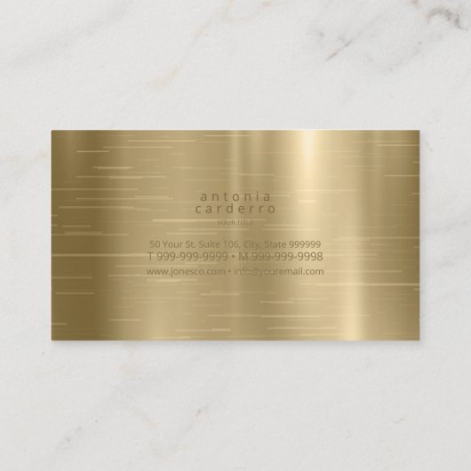 Glitter Gold ID802, geborstelde metalen band Visitekaartje (Achterkant)