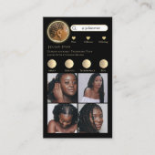 Glitter Gold Instagram Fotocollage Haarvlechten Visitekaartje (Voorkant)