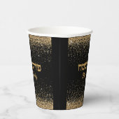 Glitter Gold Jewish Party Hebrew Purim Sameach Papieren Bekers (Rechts)