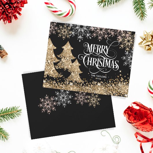 Glitter Gold Kerstmis - Merry Kerstmis Kaart