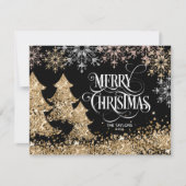 Glitter Gold Kerstmis - Merry Kerstmis Kaart (Voorkant)