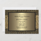 Glitter Gold Lace Woman 50th Birthday Invitation Kaart (Achterkant)