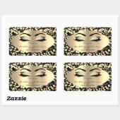 Glitter Gold Lash Eyes uit Black Confetti Dank Rechthoekige Sticker (Vel)