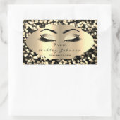 Glitter Gold Lash Eyes uit Black Confetti Dank Rechthoekige Sticker (Tas)