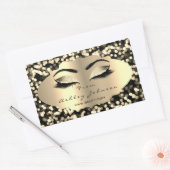 Glitter Gold Lash Eyes uit Black Confetti Dank Rechthoekige Sticker (Envelop)