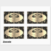 Glitter Gold Lash Eyes uit het zwart bedankt Sepia Rechthoekige Sticker (Vel)